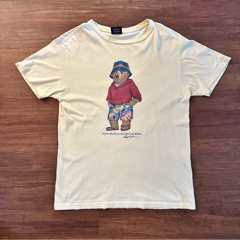 Vintage Ralph Lauren Polo Bear T-Shirt - Buttercup Yellow